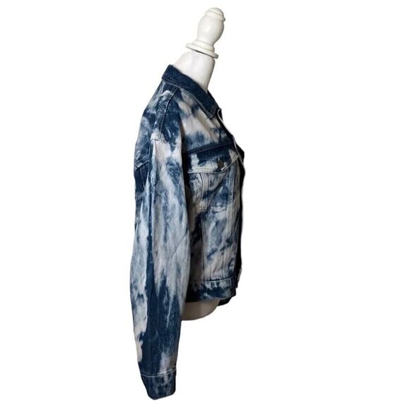 BP by Nordstrom Womens Blue Bleached Wash Denim Trucker Jacket Designer NWT XS - Picture 6 of 12